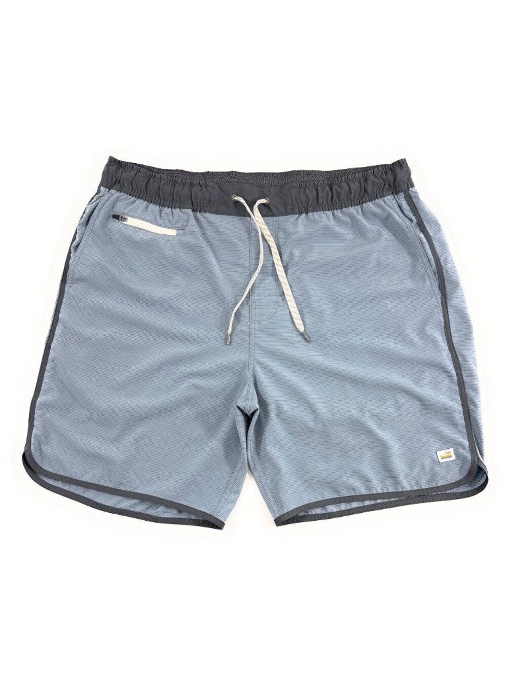 Vuori Mens Banks Shorts 7" Size XL Unlined Athletic Performance Gym Blue Stripe